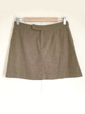 Vintage Y2K American Eagle Camel Wool Blend Pleated Mini Skirt Size 2